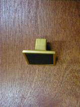 Brushed golden brass fuse metal black walnut square knob ch17wbgb
