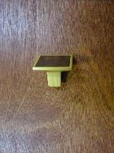 Brushed golden brass fuse metal walnut square knob ch17wngb