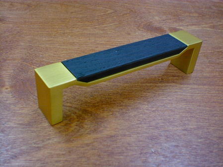 CH-20wbgb brushed golden brass fuse metal black walnut pull