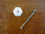 pearl white glass small knob w/nickel bolt