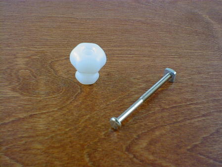 pearl white glass small knob w/nickel bolt ch5151