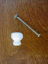 ch5151 pearl white glass small knob w/nickel bolt
