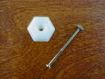 pearl white glass medium knob w/nickel bolt
