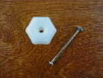 pearl white glass large knob w/nickel bolt