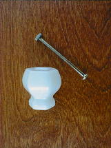 ch5153 pearl white glass large knob w/nickel bolt