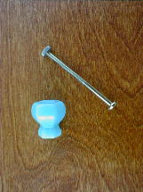 ch5161 milky blue glass small knob w/nickel bolt