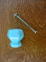 ch5163 milky blue glass large knob w/nickel bolt