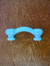 ch5165 milky blue glass bridge handle w/nickel bolts