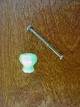 ch-5171 milky green glass small knob w/nickel bolt