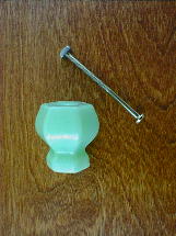 ch5173 milky green glass large knob w/nickel bolt