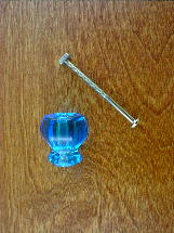 ch5182 brilliant blue glass medium knob w/nickel bolt
