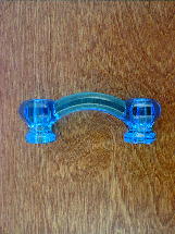 ch5185 brilliant blue glass bridge handle w/nickel bolts