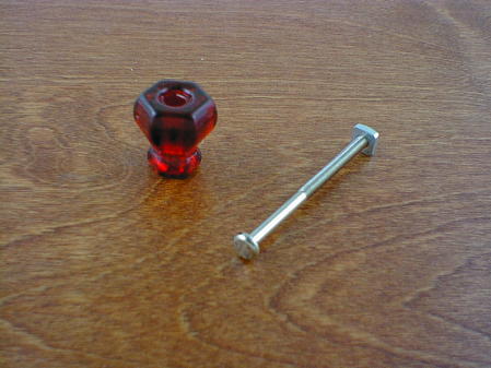 amethyst glass small knob w/nickel bolt ch5191