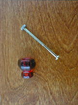 ch5191 amethyst glass small knob w/nickel bolt