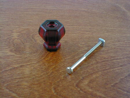 amethyst glass medium knob w/nickel bolt ch5192
