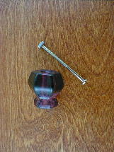ch5193 amethyst glass large knob w/nickel bolt