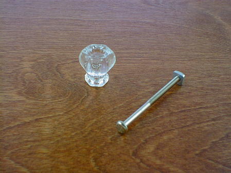 clear glass small knob w/nickel bolt ch5201