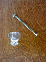 ch5201 clear glass small knob w/nickel bolt