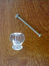 ch5202 clear glass medium knob w/nickel bolt