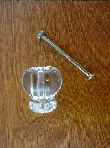 ch5203 clear glass large knob w/nickel bolt