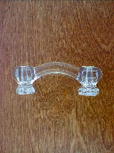 ch5205 clear glass bridge handle w/nickel bolts