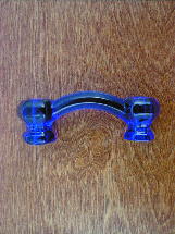 ch5215 cobalt blue glass bridge handle w/nickel bolts
