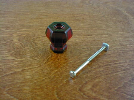 ruby red glass medium knob w/nickel bolt ch5222