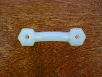 solid white glass bridge handle w/nickel bolts