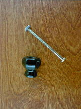 ch5241 solid black glass small knob w/nickel bolt