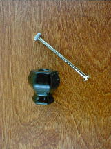 ch5242 solid black glass medium knob w/nickel bolt