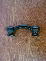 ch5245 solid black glass bridge handle w/nickel bolts