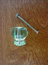 ch5253 mint green glass large knob w/nickel bolt