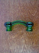 ch5265 emerald green glass bridge handle w/nickel bolts