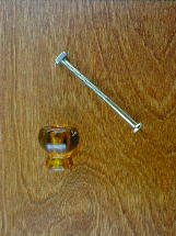 ch5271 amber glass small knob w/nickel bolt