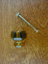 ch5273 amber glass large knob w/nickel bolt