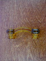 ch5275 amber glass bridge handle w/nickel bolts