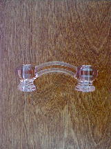 ch5285 depression pink glass bridge handle w/nickel bolts