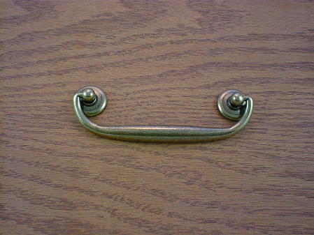 Brass Drawer Pull With Drop Bail Rosettes Victorian Brass